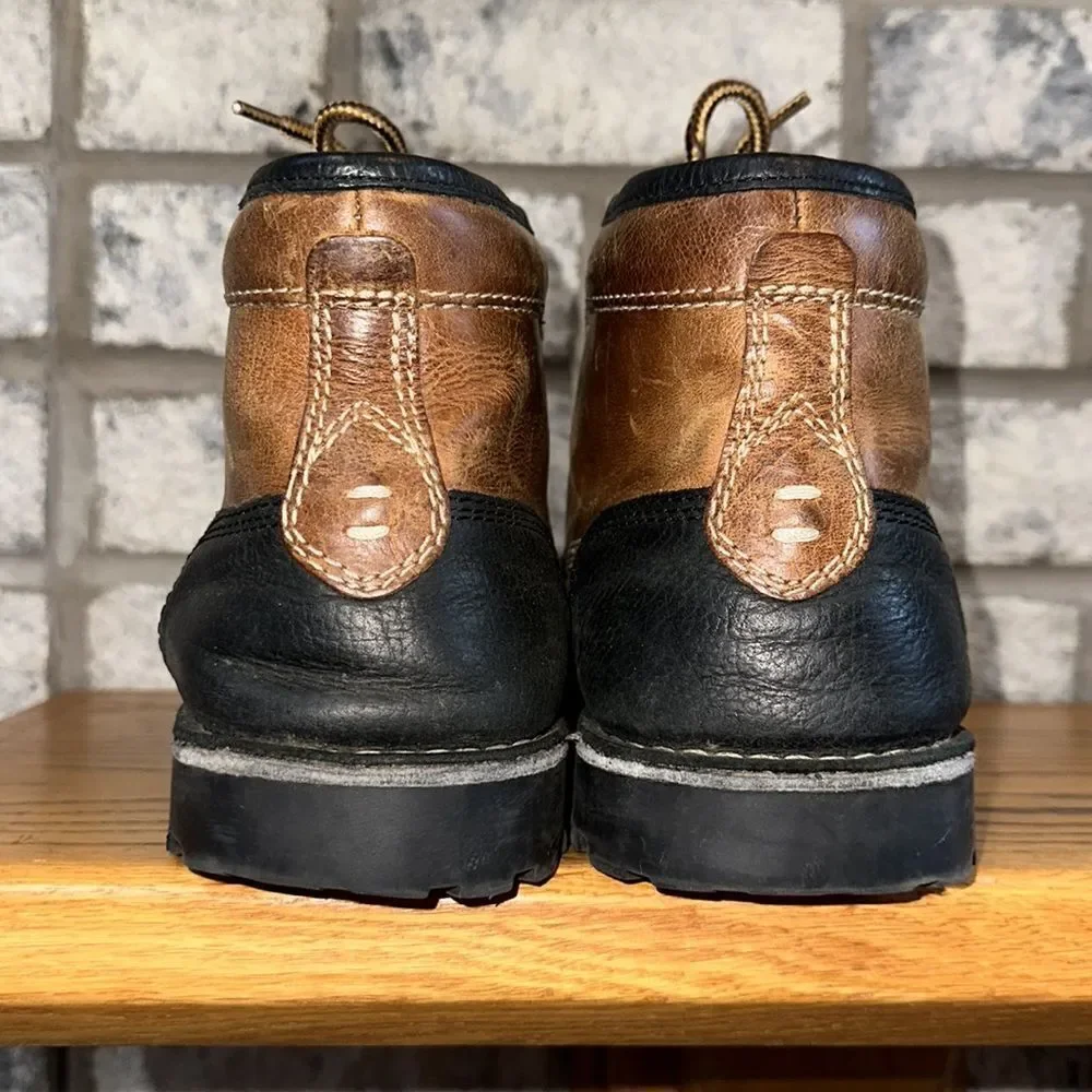 Steve Madden 11 Cognac Brown Black Genuine Leather Oricl 247 Lace up Boots